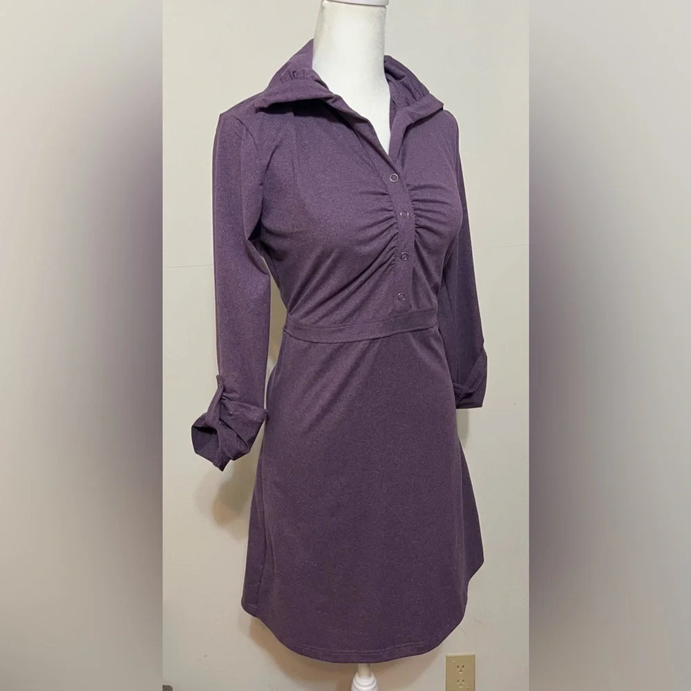 Tehama Dress XS Purple Jersey Knit Long Sleeve Stretch Athletic